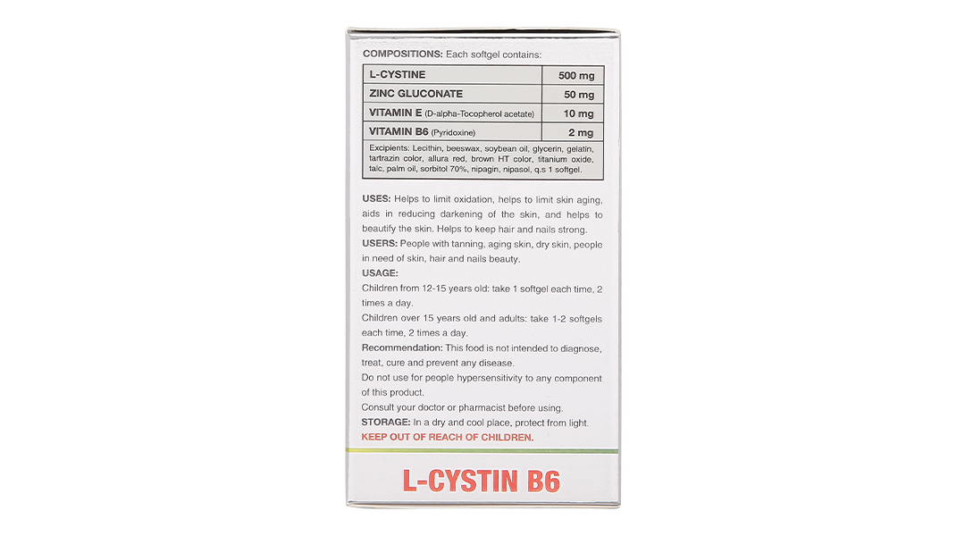 L-CYSTIN B6: 10 X 10 VIÊN NANG MỀM