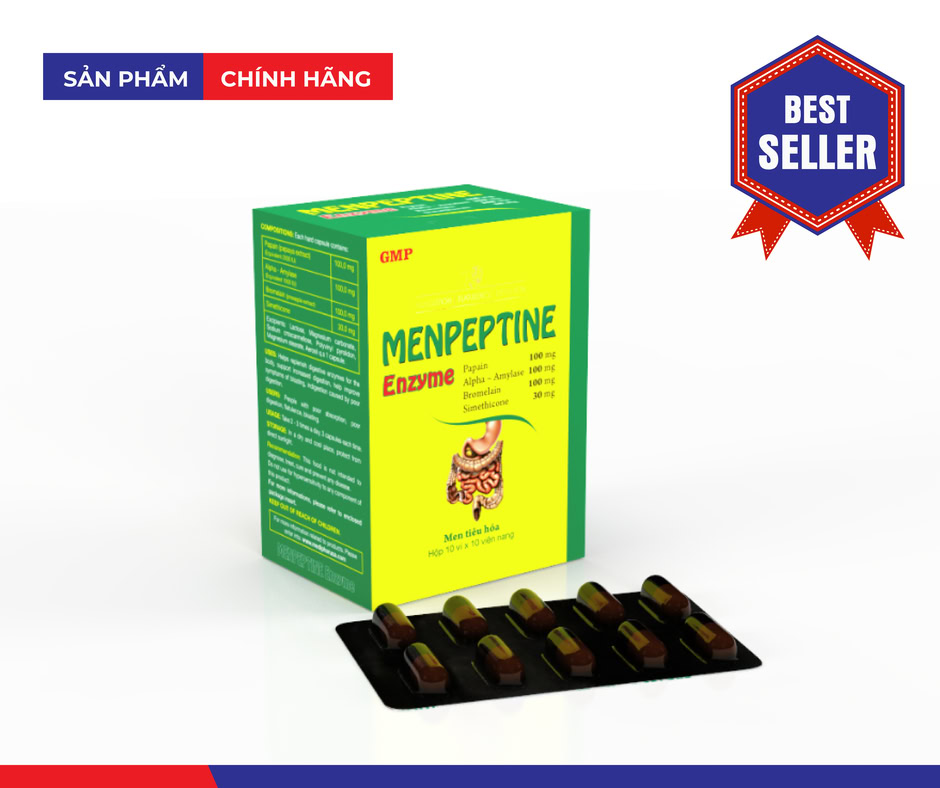 MENPEPTINE ENZYME - HỘP 1 CHAI 60 VIÊN